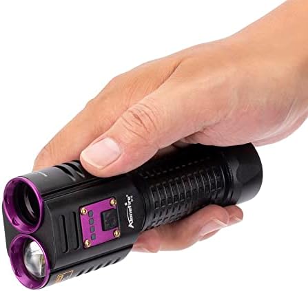 Alonefire SV72 365NM UV Flashlight 2 ב 1 אור לבן+אור אולטרה סגול נטען גלאי שתן לחיות מחמד לריפוי שרף, דיג,