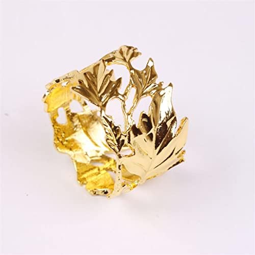 GKMjki 10 יחידים טבעת מפית עלים זהב, כסף, מפית זהב מפית ורוד טבעת מפית מפית