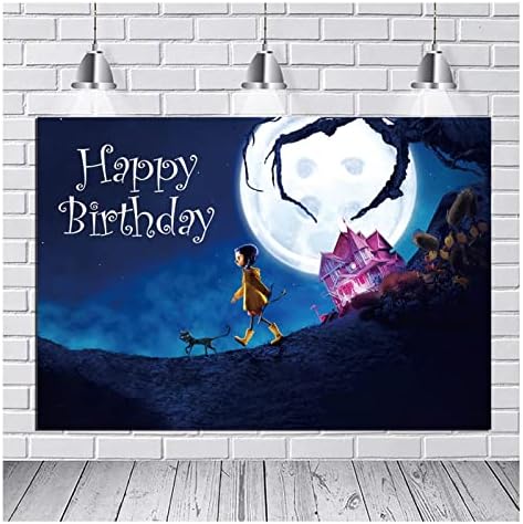 בהיר ירח קורליין תמונה רקע קריקטורה סרט שמח יום הולדת צילום תפאורות לילדים ליל כל הקדושים מסיבת יום הולדת קישוט