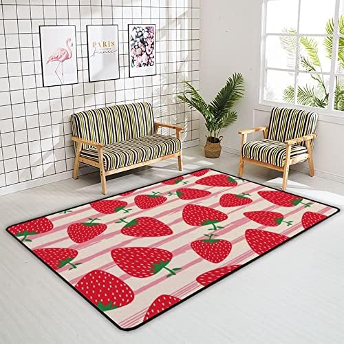 זוחל שטיח מקורה משחק מחצלת תות חלק לסלון לחדר שינה חינוכי חינוך משתלת שטיחים שטיחים 72x48 אינץ '