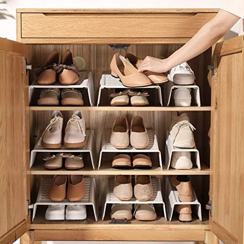 מארגן נעליים של קאבילוק מתלה 2 יחידות חריצי נעליים מארגן שטח שכבה כפול חוסך מחזיק נעל מפלסטיק מארז אחסון מתלה למסדרון