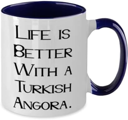 מתנות ייחודיות לחתול אנגורה טורקית, החיים טובים יותר עם אנגורה טורקית, יום הולדת נחמד ספל שני