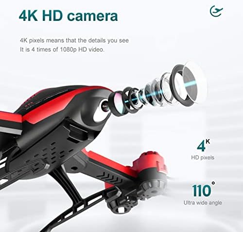 מזלט FPV מיני RC עם מצלמת זווית רחבה של 4K HD, מצב VR 3D, בקרת קולית ו: 360 ° פעלולים אוויריים