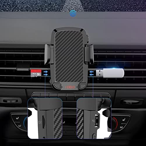 מחזיק טלפון מכונית אווירית, Bluetooth 5.0 87.5-108MHz מחזיק טלפון סלולרי של מכונית לרכב לרכב