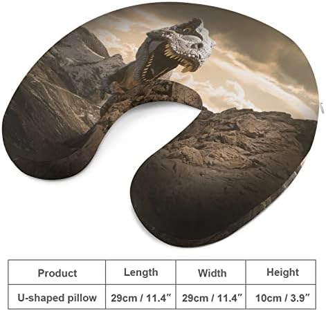 דינוזאור על כרית נסיעות הסלע ראש וצוואר תמיכה בכרית זיכרון קצף כרית משענת ראש בצורת U