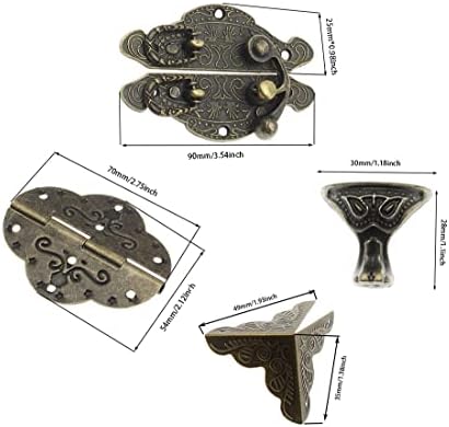 ערכת חומרה של קופסת תכשיטים Hajxzh עתיקת אבזם עתיק תפס וינטג