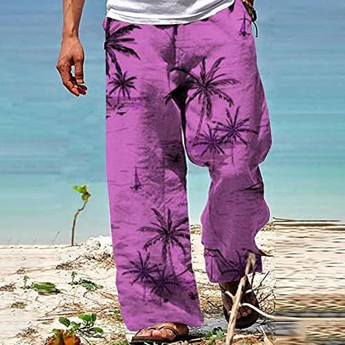 מכנסי חוף פשתן כותנה לגברים מכנסי חוף קיץ מכנסי פשתן כותנה מכנסי פשתן מזדמנים משקל קל משקל משקל יוגה