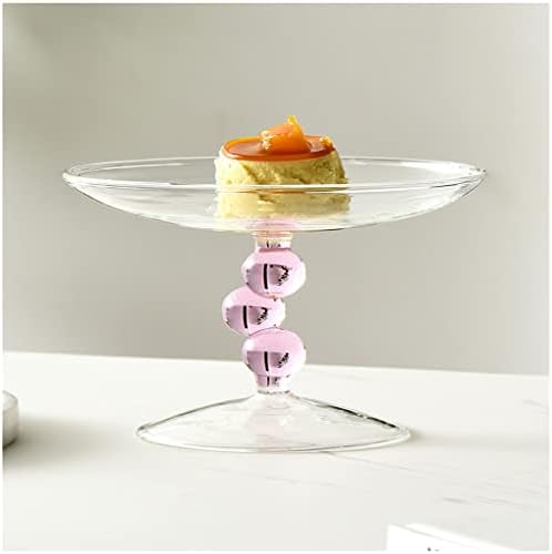 זכוכית פירות צלחת גבוהה רגליים חטיף קינוחים מגש עוגת עומד חטיף ממתקי אחסון מגשי בית שולחן עבודה פשוט עוגת צלחות