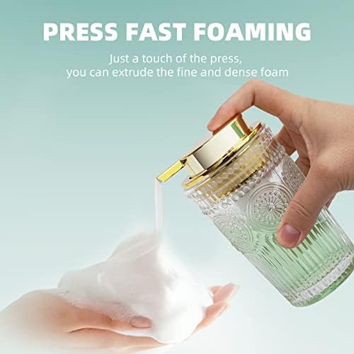 מתקן סבון קצף זכוכית - מקציף מקצף מקציף מתקן סבון יד בקבוק משאבה צלול לחדר אמבטיה