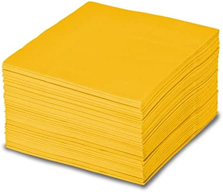 מפיות קוקטיילים 3-שכבות 80 יחידות מפיות משקאות צהובים מפיות נייר חד פעמי מפיות קוקטייל מפיות