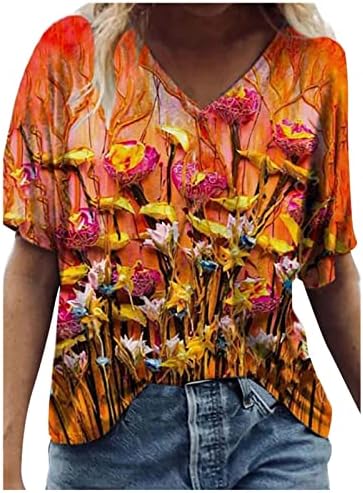 צביעת פרפר גרפיקה חולצות לנשים שרוול קצר צולל חולצות טרקלין חולצות טורטות נשים 2023