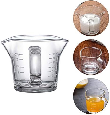 Doitool Clear Glass Coffice ספלי קפה זכוכית כוסות מדידה כוסות חלב קנקן קנקן עם ידית קנה מידה כפול כוס קפוצ'ינו