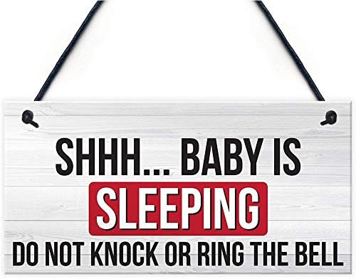 Hty Shh. התינוק ישן אל תפריע למשתלה תלויה פלאק דלת תינוקת מיטת מיטת 10 x 5 ≠ 25x12.5 סמ