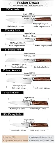 סכין מטבח של גונד סכינים שף יפני קבעו גרמניה מקצועית פחמן גבוה סכין לחם סנטוקו לבישול