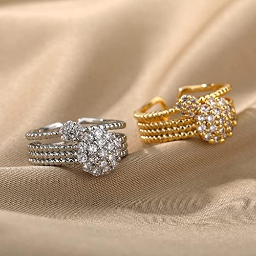 ויאלמה זירקון מעגל פתוח טבעות לנשים קריסטל זהב אצבע קסם מתכוונן טבעת חתונה ולנטיין תכשיטים-89935