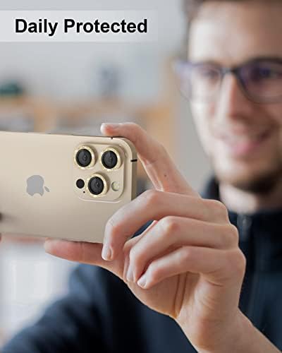אקטגן לאייפון 14 פרו ואייפון 14 פרו מקס מגן עדשות מצלמה בלינג גליטר זכוכית כיסוי מסך מצלמה התקנה קלה לאייפון