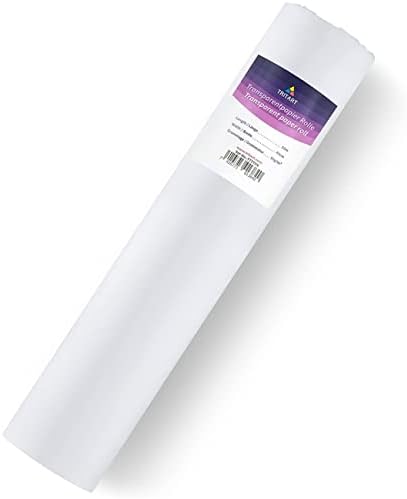 גליל נייר מעקב לבן טריטארט 16 אינץ 'על 164 רגל-50 גרם / מ' 2 נייר דפוס תפירה לדיו, עיפרון וטושים-נייר