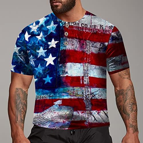 צב צוואר למעלה חבילה עבור גברים גברים של אמריקאי דגל פטריוטית קצר שרוול עצמאות יום חולצה חולצות גברים