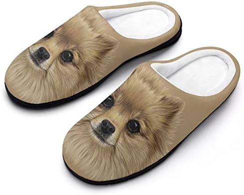 פוסטר כלבים פומריאן נעלי בית אמנות לנשים נעלי בית מקורה וחיצוניות עם סוליות גומי ללא החלקה