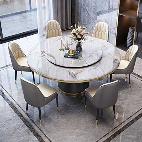 שולחן אוכל עגול מודרני עם Lakiq עם שולחן אוכל חדר אוכל של סוזן שיש