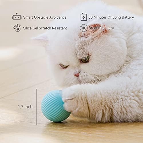 Hipipet 2022 כדור צעצועים חכמים חכמים אינטראקטיביים, צעצועי החתלתול החדשים עם אור נשימה, מטען מסוג C.