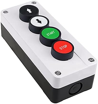 מתג כפתור 22 ממ מתג כפתור לבן בקרה לבנה מתג אטום למים תיבת 4 חור עם חץ עצירה כפתור תיבת בקרה תעשייתית
