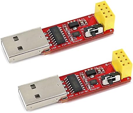 STETEDU 2PCS ESP01 ESP8266 מתאם סדרתי מתכנת, USB ל- ESP-01 תכנות אלחוטיות DEBUG DEBUG מודול עם CH340G, 4.5-5.5V