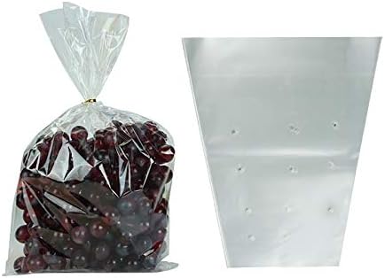 רוסקיו 10 יחידות ברור ירקות פירות פלסטיק תיק חד פעמי מקרר אחסון תיק עם חורים עיצוב 38 סמ על 30 סמ / 15.0 סנטימטרים