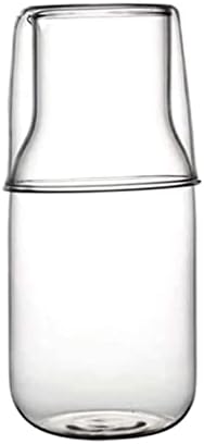 זכוכית מים בקבוק, המיטה מים קנקן סט עם כוס זכוכית לילה כוס סט, קפה חלב כוס 550 מ ל