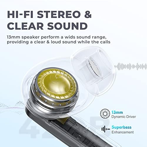 Aninuale אוזניות אלחוטיות, Bluetooth 5.3 אוזניות 60 שעות LED LED LED אוזניות תצוגה דיגיטליות עם