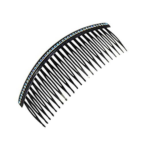 AOXMAS 4.7 '' מעורב 5 צבעים נשים 24 שיניים שיער שיער מסרק סיכה קליפ שורות כפולות מסרקי צד ריינסטון