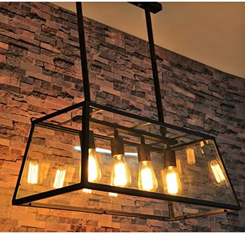 עיצוב הבית תליון אור אי נברשת מטבח חדרי אוכל בסלון מסעדה קפה בר תעשייתי סגנון וינטג 'אמנות ברזל 4 מורות