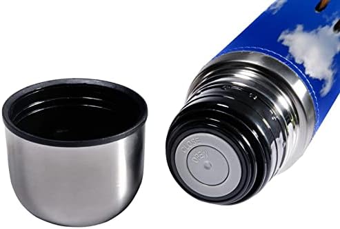 SDFSDFSD 17 גרם ואקום מבודד נירוסטה בקבוק מים ספורט קפה ספל ספל ספל עור אמיתי עטוף BPA בחינם, ג'ירפה