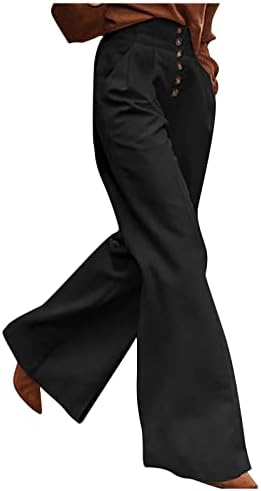 מכנסי התלקחות אלגנטית לנשים, נשים מפחיתות מכנסיים של המותניים הגבוהים באימון מכנסיים ארוכים מכנסיים עסקיים