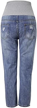 מכנסיים בהריון לנשים דקיקות ג'ינס מתאימות אישה קרועה ג'ינס מכנסיים מכנסיים מכנסיים סיעוד אבזרי בטן עפרון