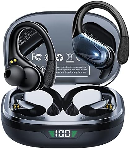 אוזניות אלחוטיות, אוזניות Bluetooth של 75 שעות Bluetooth מובנות בביטול רעש מיקרופון, אוזניות Bluetooth עם מארז