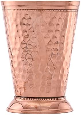 עתיק מנטה ג'ולפ כוס פטיש נחושת מוסקבה פרד מעוצבת בעבודת יד, 12 גרם ספלים בגודל קנטאקי דרבי כוסות כוסות נחושת