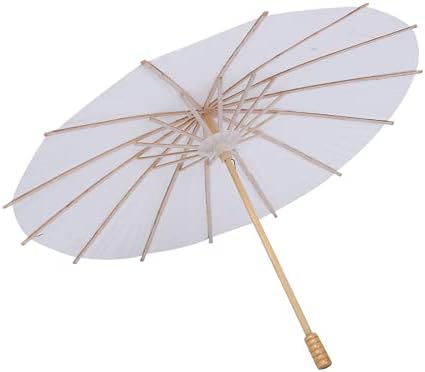 מטרייה דקורטיבית לחתונה של Aoutecen, קישוט אידיאלי מטרייה לבנה נייר טישו איכותי לקוספליי לסצנת במה