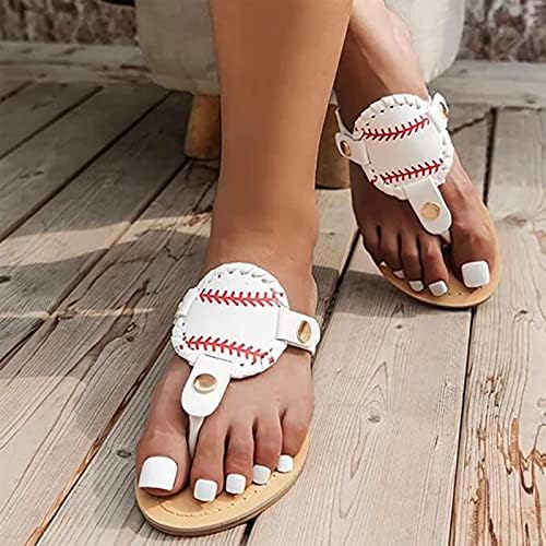כפכפים לנשים, סנדלי בייסבול בייסבול של קיץ נשים נעלי בית שטוחות נוחות נוחות נעליים נוחות נעלי