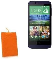 מארז גלי תיבה עבור HTC Desire 510 - כיס קטיפה, שרוול שקית בד רך עם שרטוט עבור HTC תשוקה 510 - כתום מודגש