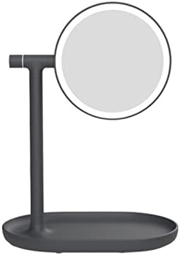 מראה איפור LED רב-פונקציונלית עם אור עם טעינה של USB שולחן עבודה HD מראה שולחן עבודה שולחן עבודה עם קופסת אחסון