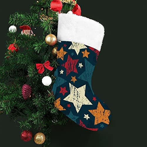 וינטג 'ארהב כוכב חג מולד תליה גרב סנטה חמוד לקישוט עץ חג המולד מתנות קישוטים