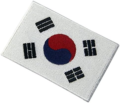 דגל דרום קוריאה קוריאנית אפליקציות גודל טלאי גודל גודל גודל גובה 1.13 אינץ 'ברוחב 1.75 אינץ'.