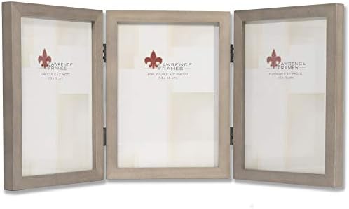 מסגרות לורנס 5x7 צירים משולש גלריית עץ אפור אוסף מסגרת תמונה