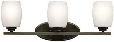 Kichler Eileen 24 3 אור יהירות אור עם סאטן חרוט זכוכית אופל באולד ברונזה®