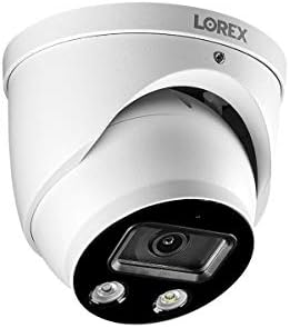Lorex E892DD 4K 8MP מצלמת כיפת הרתעה חכמה עם Strobe ושמע דו כיווני