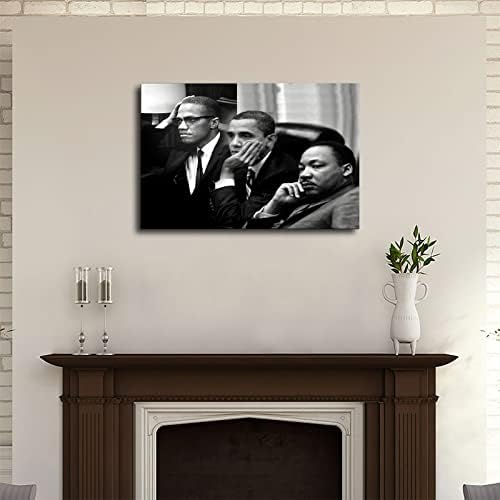 ברק אובמה מרטין לותר קינג ג ' וניור ומלקולם אקס בד קיר אמנות פוסטר בד ציור הדפסת קיר אמנות מודרני בכיתה