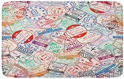 16 24 אמבטיה מחצלת דרכון חותמת בינלאומי כניסות סימן גומי ויזה שדה תעופה מפנק אמבטיה דקור אמבטיה שטיח