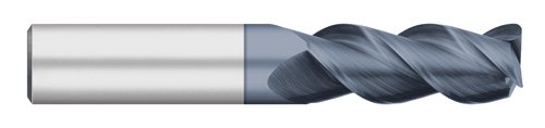 טיטאן טק49748 טחנת קצה קרביד מוצקה, אורך רגיל, 3 חליל, רדיוס פינתי, סליל זווית 45 מעלות, מצופה אלטין, 3/4 גודל,