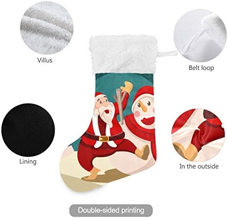 Pimilagu Santa Claus שמח עם גרבי חג המולד של Snowman 1 חבילה 17.7 , גרביים תלויים לקישוט חג המולד